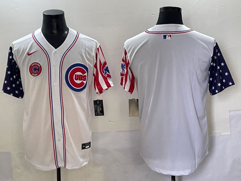 Men 2025 Chicago Cubs Blank White a generation of national flags Joint Name Nike MLB Jersey style 5